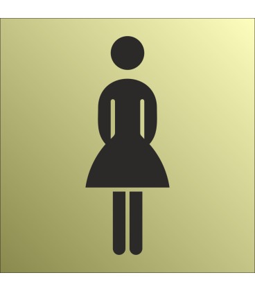 Schilder Damentoilette Gold-Look