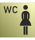 Schilder Damen-WC Gold-Look