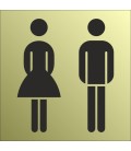 Schilder gemischte Toilette Gold-Look