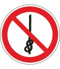Schilder 'Das Knoten von Seilen ist verboten'