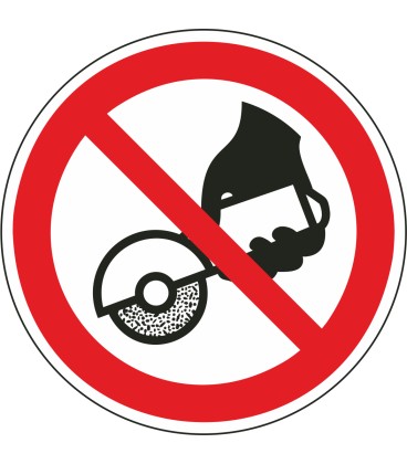 Schilder "Nicht zulässig für Freihand- und handgeführtes Schleifen"