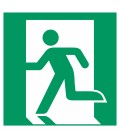 Schilder 'Notausgang (links)'