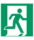 Schilder "Notausgang (rechts)"