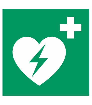 Schilder "AED (Automatisierter Externer Defibrillator)"