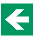 Schilder "Richtungsangabe links"