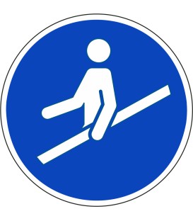 Aufkleber "Handlauf benutzen"