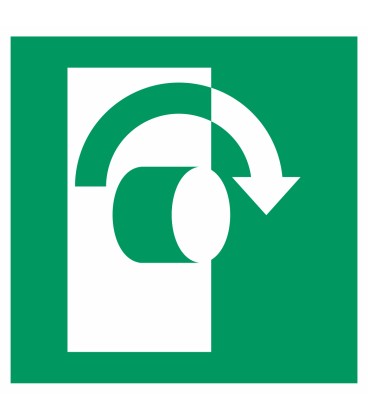 Aufkleber "Öffnet linksdrehend"