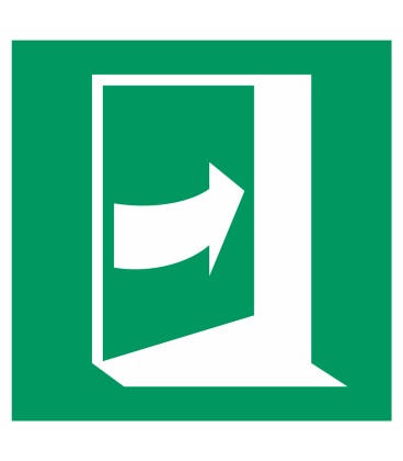 Aufkleber "Tür öffnet durch Aufdrücken auf der linken Seite "