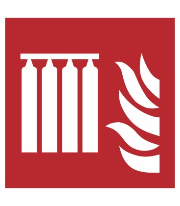 Aufkleber "Fest eingebaute Feuerlöschmittel-Batterie"