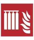 Aufkleber 'Fest eingebaute Feuerlöschmittel-Batterie'