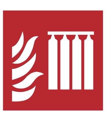 Aufkleber "Fest eingebaute Feuerlöschmittel-Batterie"