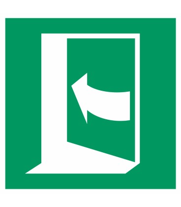 Aufkleber "Tür öffnet durch Aufdrücken auf der rechten Seite "