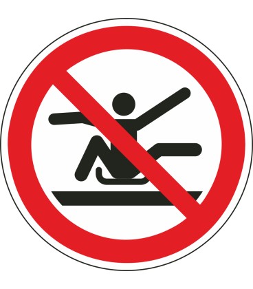 Schilder "Nicht aus Rodelschlitten herausstrecken"