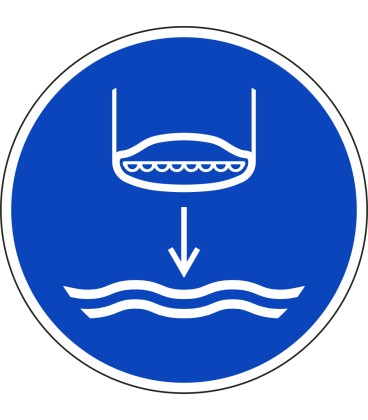 Aufkleber "Rettungsboot fieren beim Aussetzvorgang"