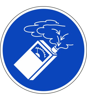 Schilder "Gasmelder verwenden"