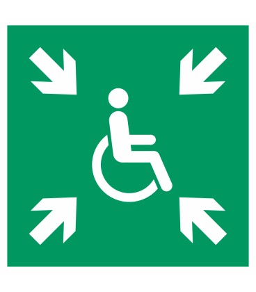 Aufkleber "Vorläufige Evakuierungsstelle"