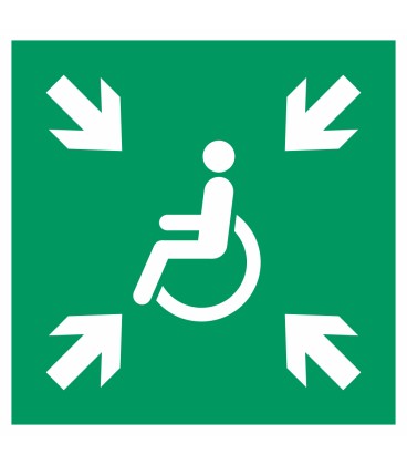 Aufkleber "Vorläufige Evakuierungsstelle"