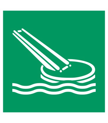 Aufkleber "Offene Rutsche für Schiffsevakuierung"