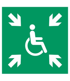 Schilder "Vorläufige Evakuierungsstelle"