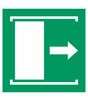 Schilder "Schiebetür öffnet nach rechts"