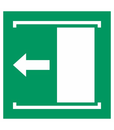 Schilder "Schiebetür öffnet nach links"