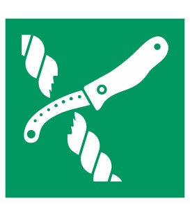 Schilder "Messer für Rettungsfloß"