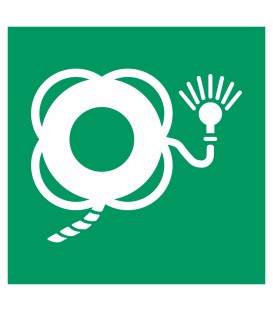 Schilder "Rettungsring mit Leine und Lampe"