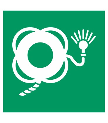 Schilder "Rettungsring mit Leine und Lampe"