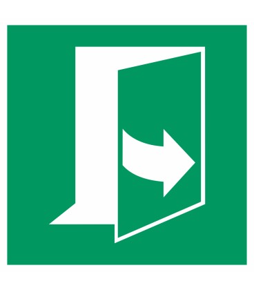 Schilder "Tür öffnet durch Ziehen auf der linken Seite"