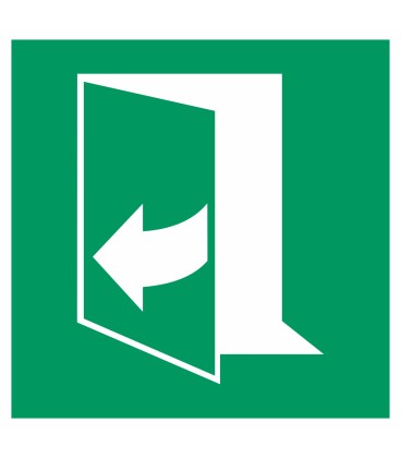 Schilder "Tür öffnet durch Ziehen auf der rechten Seite"