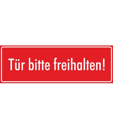 Schilder "Tür bitte freihalten" (rot)