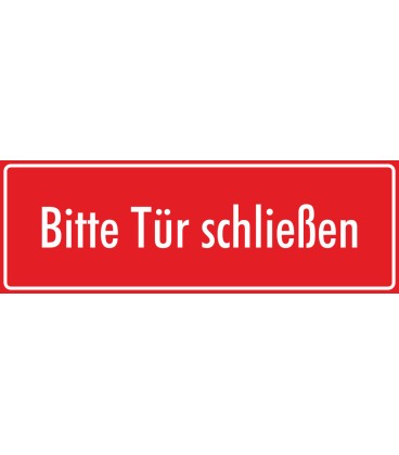 Schilder "Bitte Tür schließen" (rot)