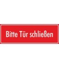 Schilder 'Bitte Tür schließen' (rot)