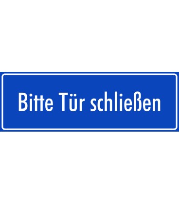 Schilder "Bitte Tür schließen" (blau)