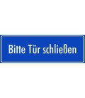 Schilder "Bitte Tür schließen" (blau)