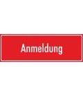 Schilder 'Anmeldung' (rot)