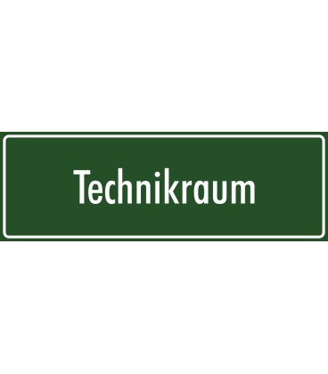 Schilder "Technikraum" (grün)