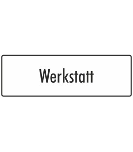 Aufkleber "Werkstatt" (weiß)