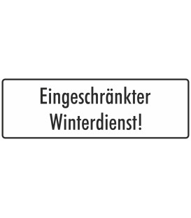 Aufkleber "Eingeschränkter Winterdienst" (weiß)