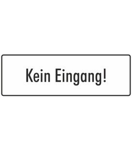 Aufkleber "Kein Eingang" (weiß)