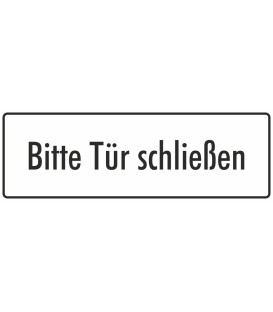 Aufkleber "Bitte Tür schließen" (weiß)