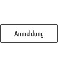 Aufkleber "Anmeldung" (weiß)