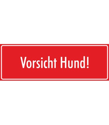 Aufkleber "Vorsicht Hund" (rot)