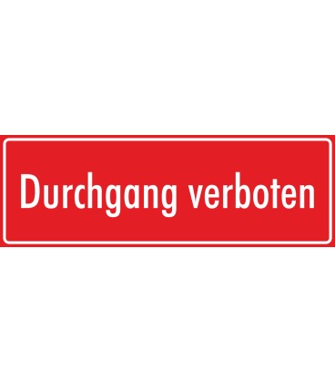Aufkleber "Durchgang verboten" (rot)