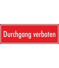 Aufkleber 'Durchgang verboten' (rot)