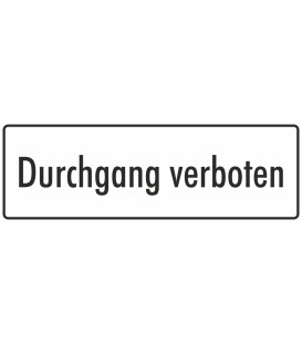 Aufkleber "Durchgang verboten" (weiß)