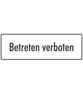 Aufkleber "Betreten verboten" (weiß)