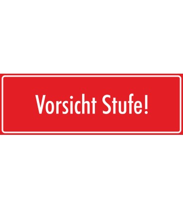 Aufkleber "Vorsicht Stufe" (rot)