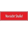 Aufkleber 'Vorsicht Stufe' (rot)