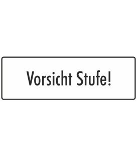 Aufkleber "Vorsicht Stufe" (weiß)
